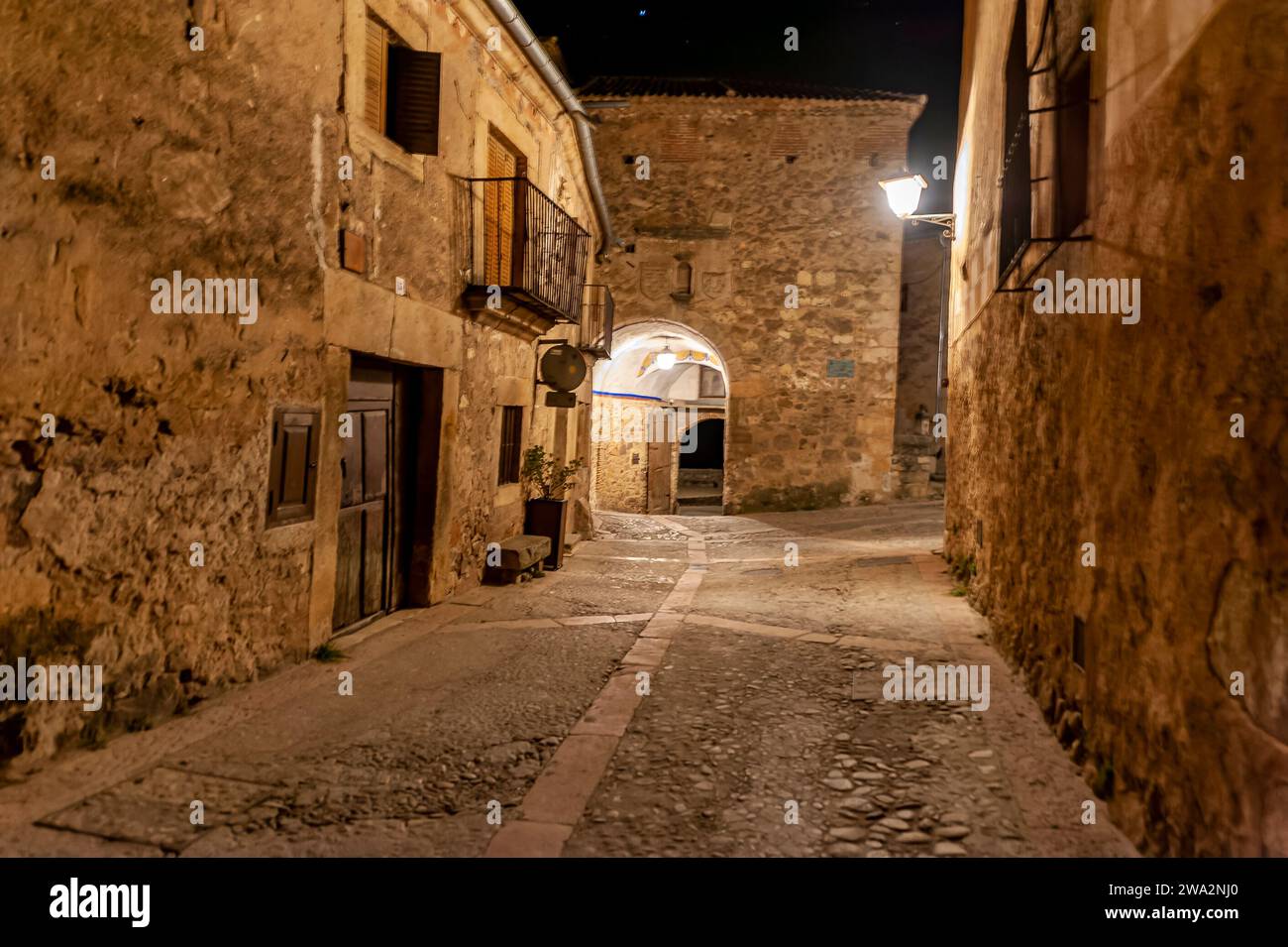 Typical street in the historic center of Pedraza. Segovia. Spain. Stock Photo