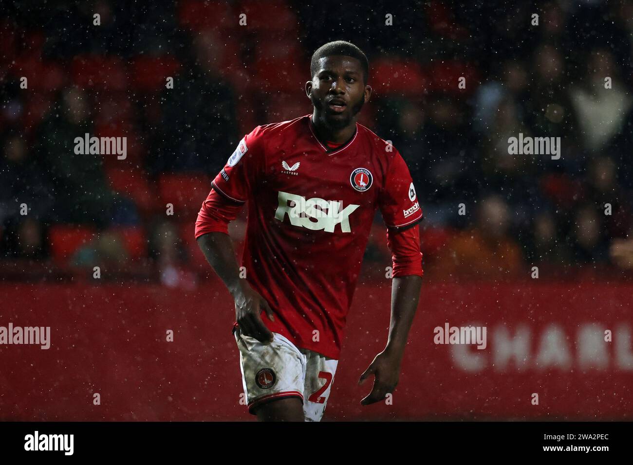 Charlton Athletic's Daniel Kanu during the Sky Bet League One match at The Valley, London. Picture date: Monday January 1, 2024. Stock Photo