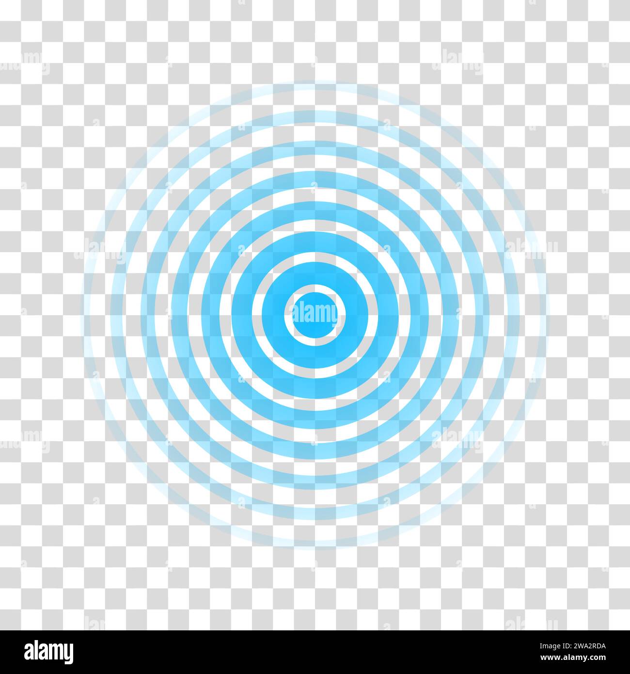 Circle radar wave. Sound ripple icon. Blue effect pulse isolated on ...