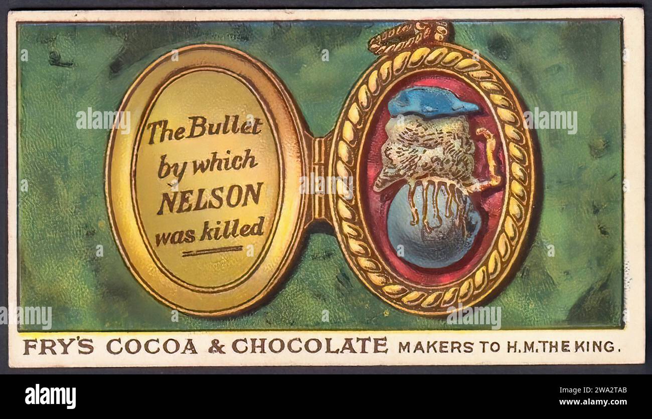 The Bullet That Killed Nelson - Vintage Fry's Tradecard Stock Photo - Alamy