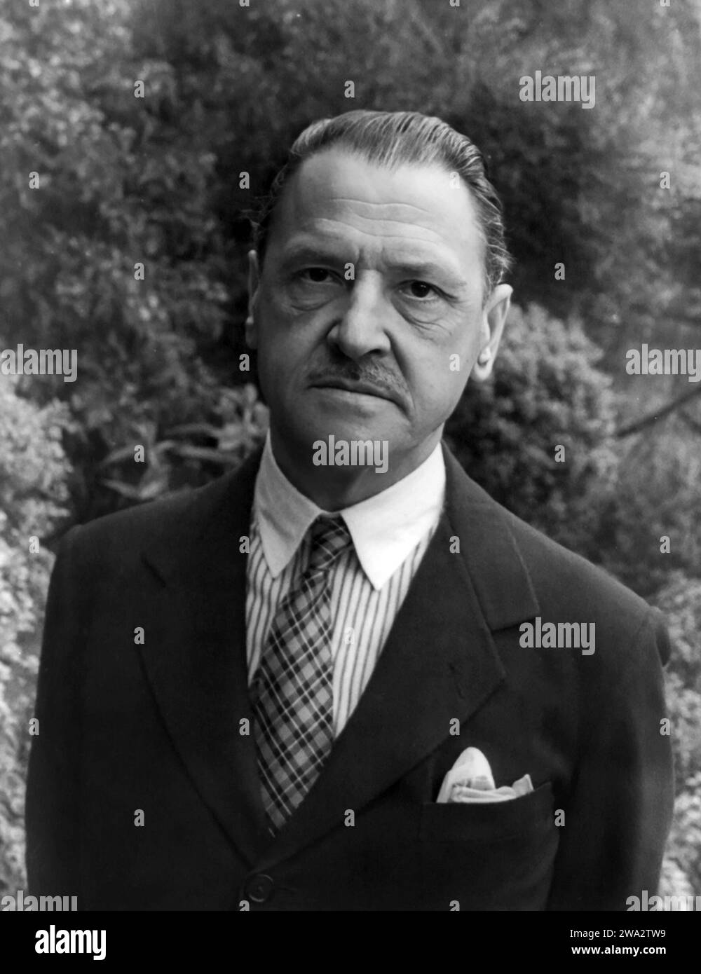 Somerset Maugham. Portrait of the English writer, William Somerset Maugham (1874-1965) by Carl van Vechten, 1934 Stock Photo