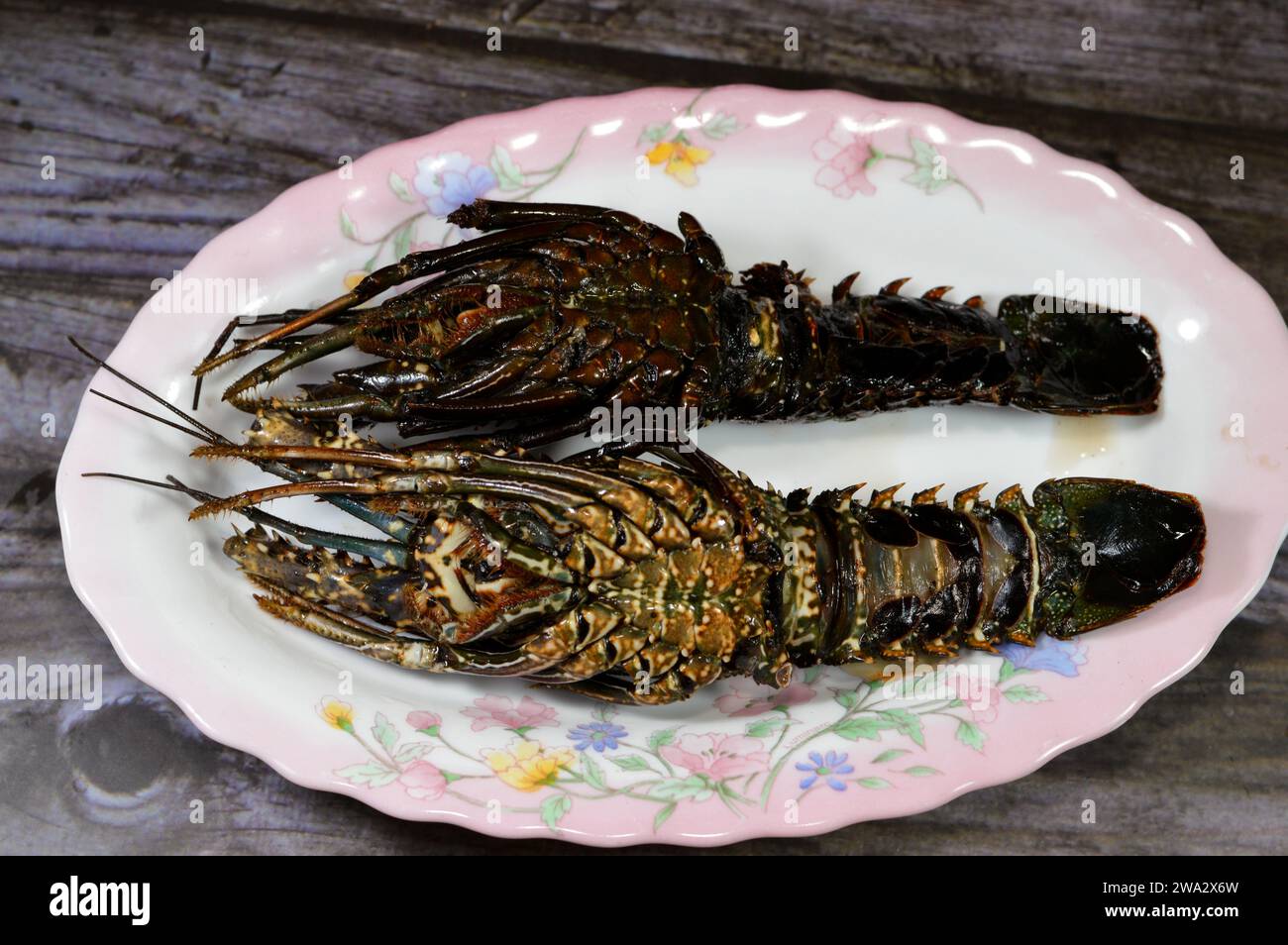 Raw uncooked fresh lobster, Lobsters are a family Nephropidae
