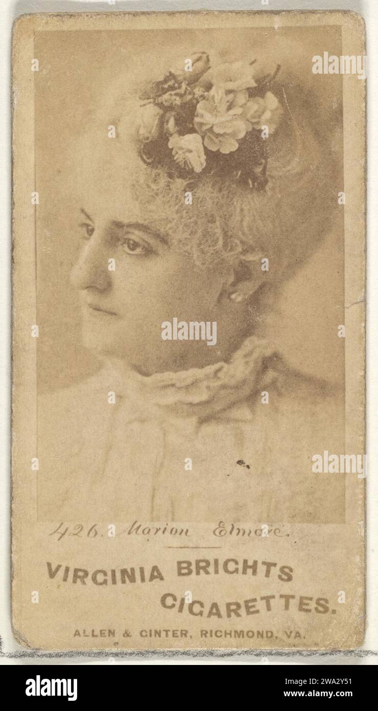 Card 426, Marion Elmore, from the Actors and Actresses series (N45, Type 1) for Virginia Brights Cigarettes 1963 by Allen & Ginter Stock Photo