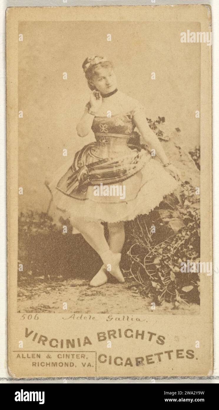 Card 506, Adele Gallia, from the Actors and Actresses series (N45, Type 1) for Virginia Brights Cigarettes 1963 by Allen & Ginter Stock Photo