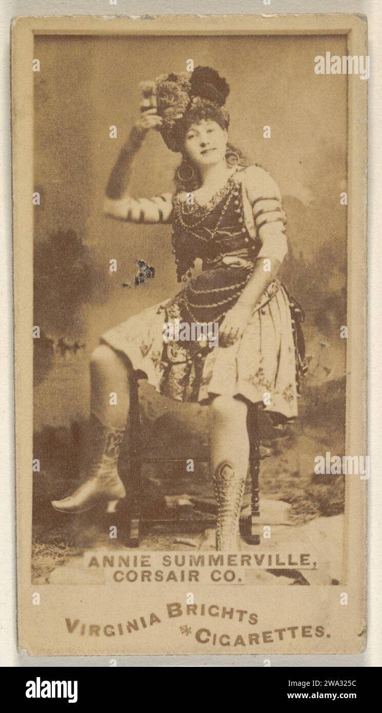 corsair cigarettes Annie Summerville, Corsair Co., from the Actors and Actresses series (N45,  Type 6) for Virginia Brights Cigarettes, ca. 1888 Stock Photo