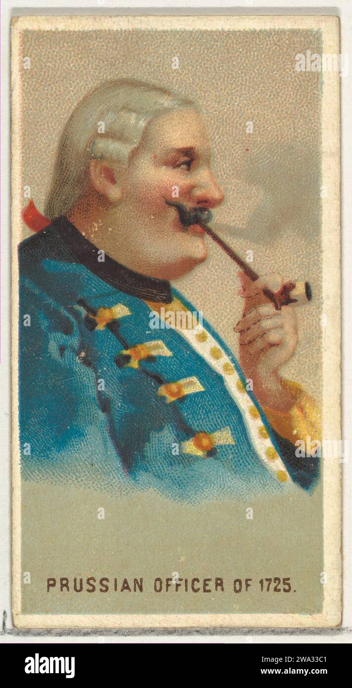 Prussian Officer of 1725, from World's Smokers series (N33) for Allen & Ginter Cigarettes 1963 by Allen & Ginter Stock Photo