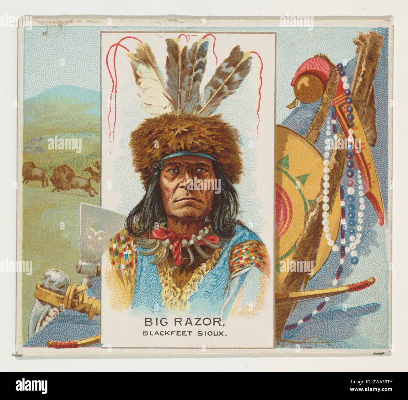 Big Razor, Blackfeet Sioux, from the American Indian Chiefs series (N36 ...