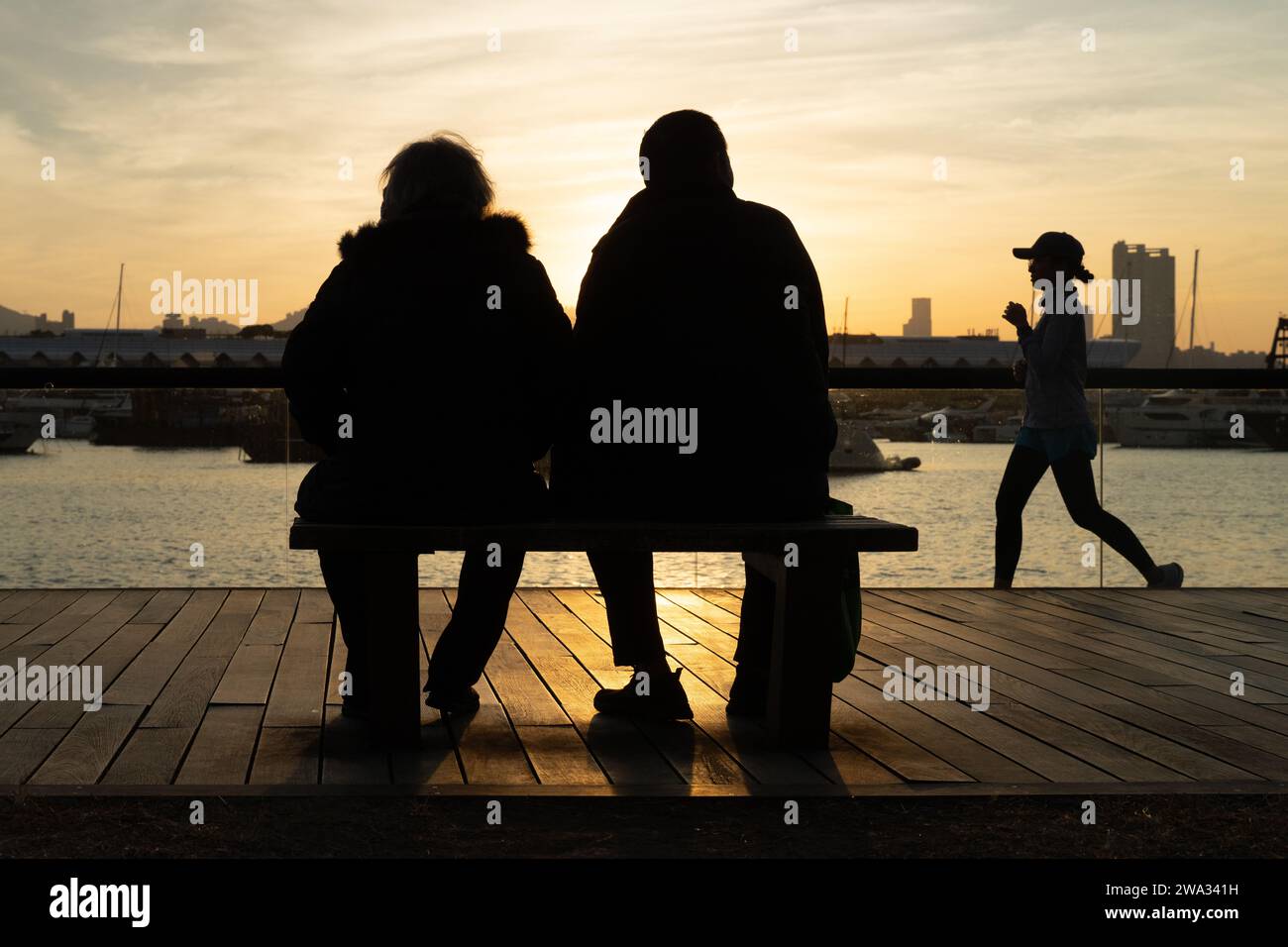 Kwun Tong Promenade is an urban waterfront park in Kwun Tong, New Kowloon, Hong Kong Stock Photo