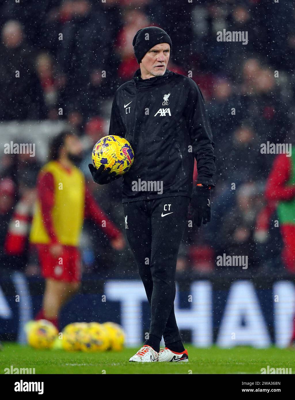 Liverpool goalkeeper coach Claudio Taffarel during the Premier League match at Anfield, Liverpool. Picture date: Monday January 1, 2024. Stock Photo