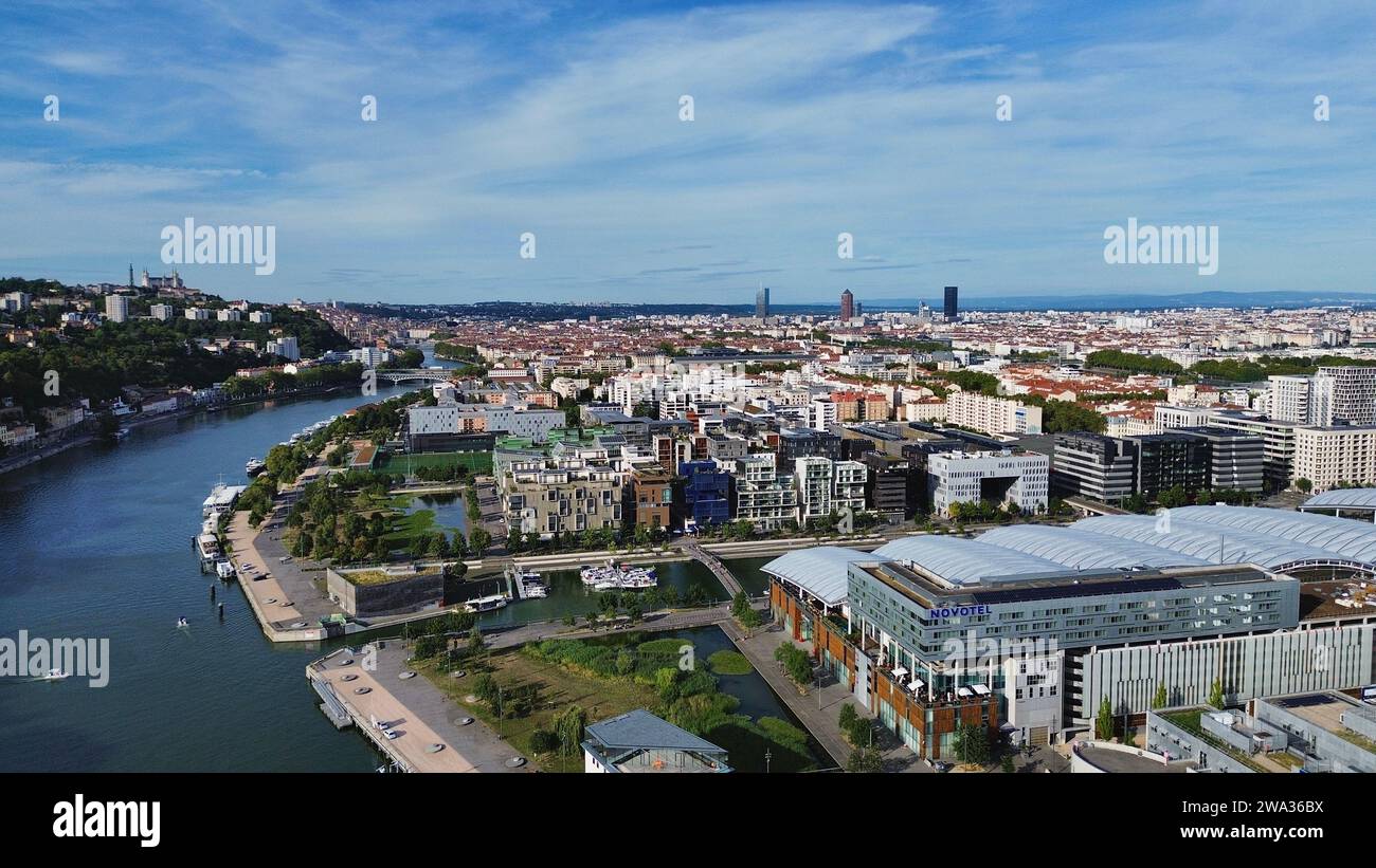 drone photo lyon france europe Stock Photo
