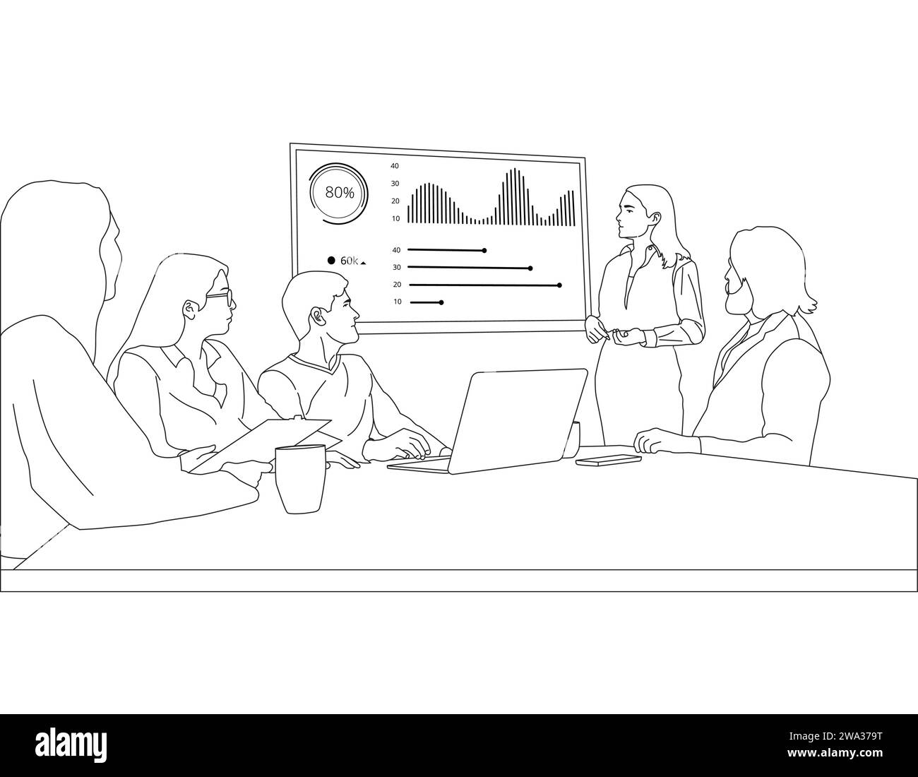Businesswoman working clipart Black and White Stock Photos & Images - Alamy