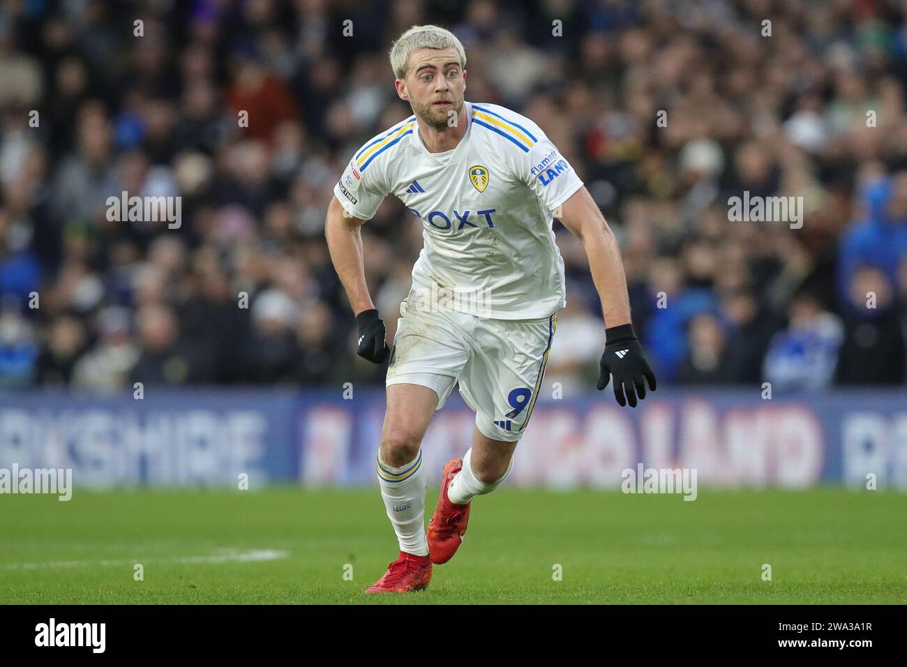 Patrick Bamford of Leeds United in action during the Sky Bet Championship match Leeds United vs Birmingham City at Elland Road, Leeds, United Kingdom, 1st January 2024  (Photo by James Heaton/News Images) Stock Photo