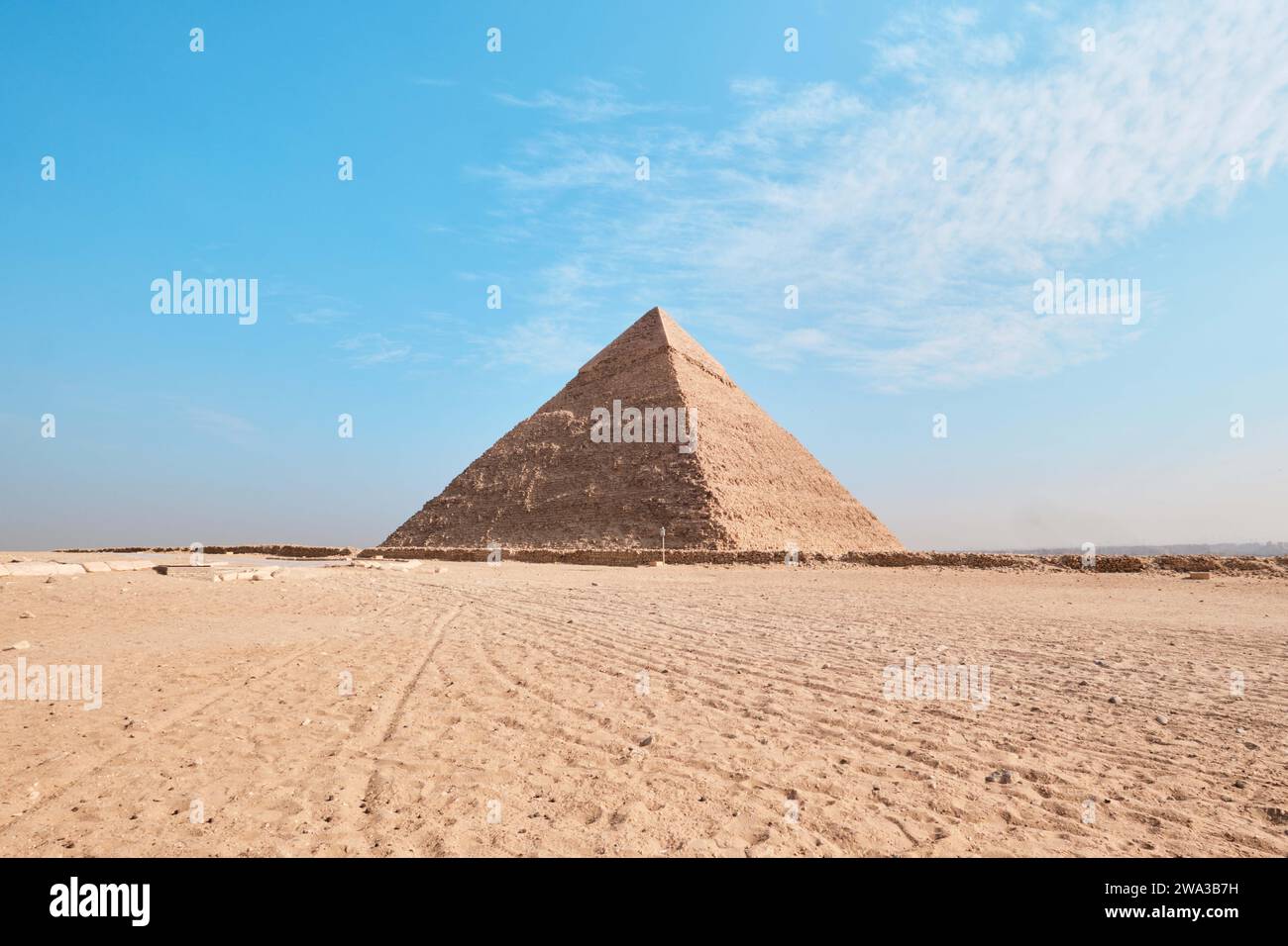 Giza, Egypt - December 24 2023: Pyramid of Khafre (also read as Khafra, Khefren) Stock Photo