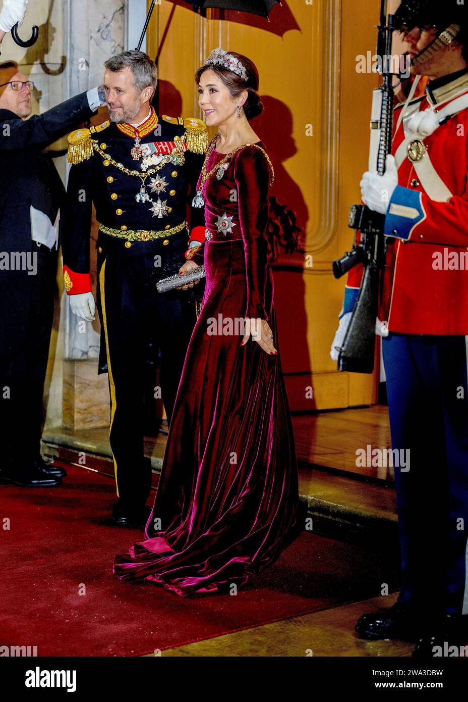 Copenhagen Denmark 01st Jan 2024 Crown Prince Frederik And Crown   Copenhagen Denmark 01st Jan 2024 Crown Prince Frederik And Crown Princess Mary Of Denmark Arrive At Amalienborg Palace In Copenhagen On January 01 2024 To Attend The New Years Reception Photo Albert Nieboernetherlands Outpoint De Vue Out Credit Dpa Picture Alliancealamy Live News 2WA3DBW 