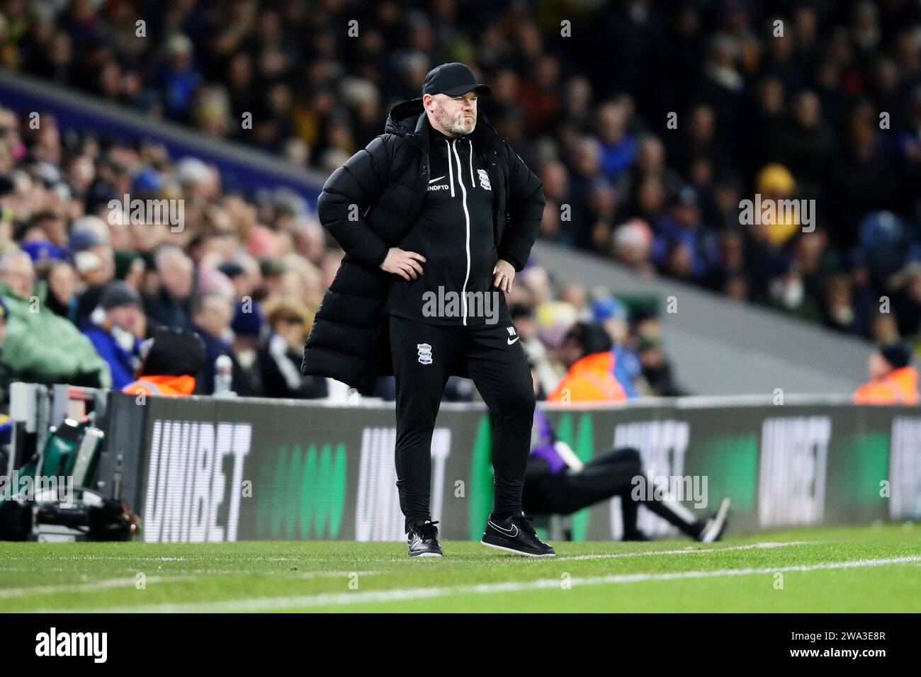 Leeds, UK. 1st Jan, 2024. Wayne Rooney, Manager of Birmingham City