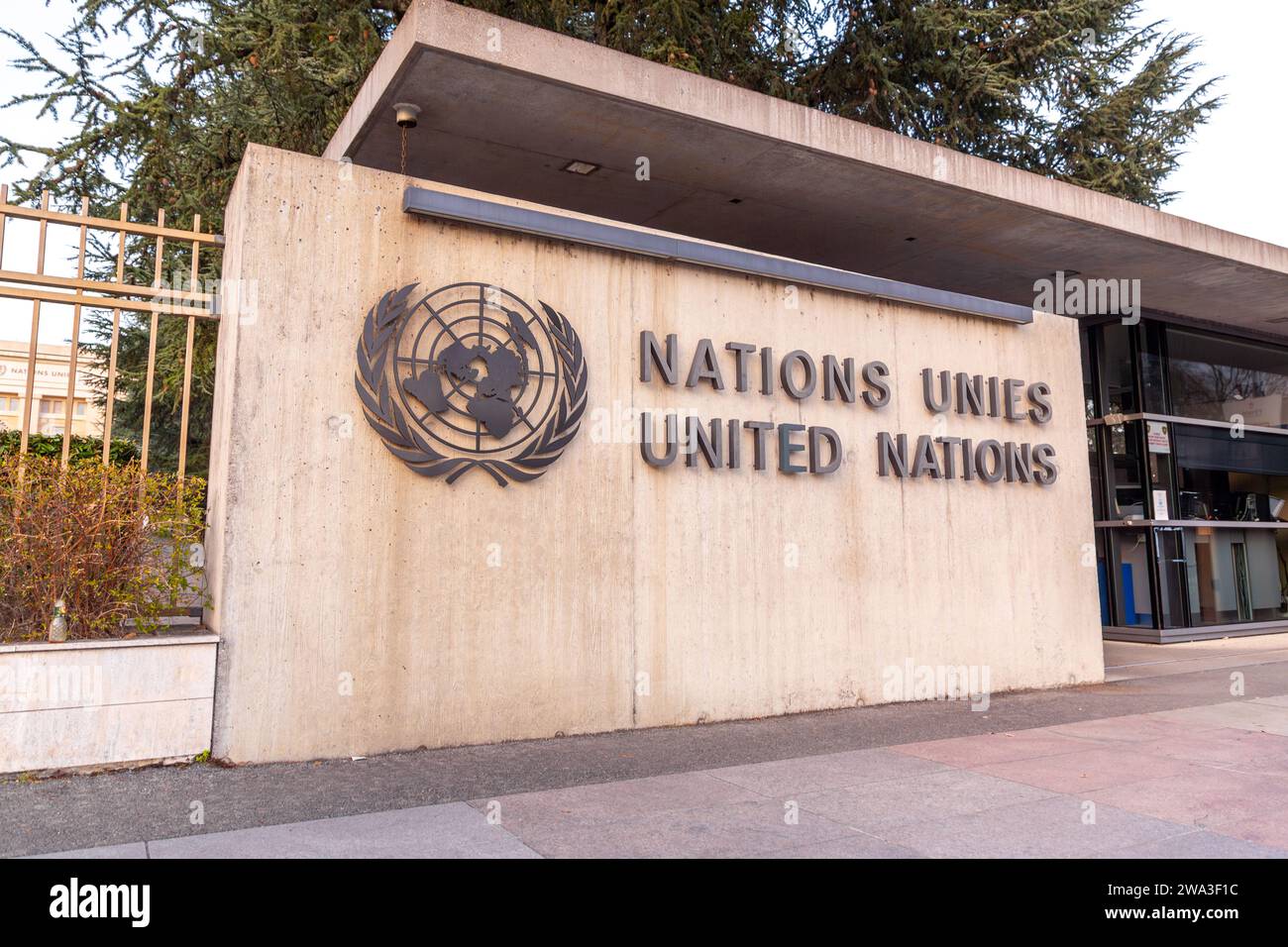 Geneva, Switzerland - 25 March 2022: The United Nations Office at Geneva, housed at the historic Palais des Nations, is the second largest UN centre a Stock Photo