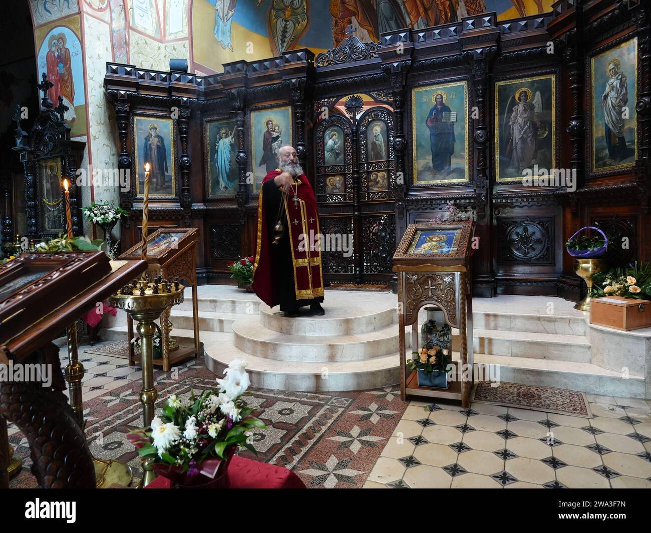 Interior of Saint Nino's Church, Tbilisi, Georgia Stock Photo