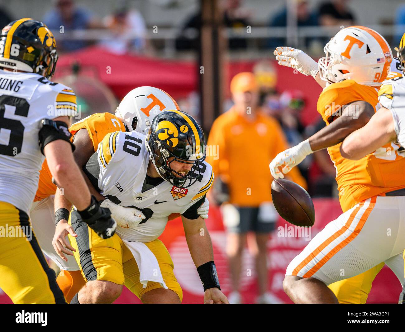 Orlando, Florida, USA. January 1, 2024 Iowa quarterback Deacon Hill