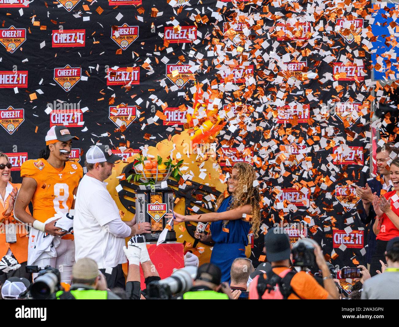 Orlando, Florida, USA. January 1, 2024 during second half of the Cheez It Citrus Bowl