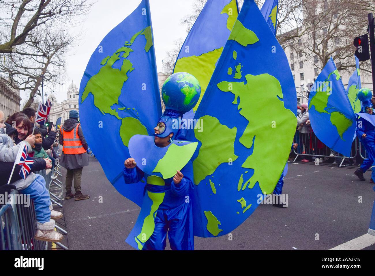 London, UK. 1st January 2024. Participants in London's New Year's Day