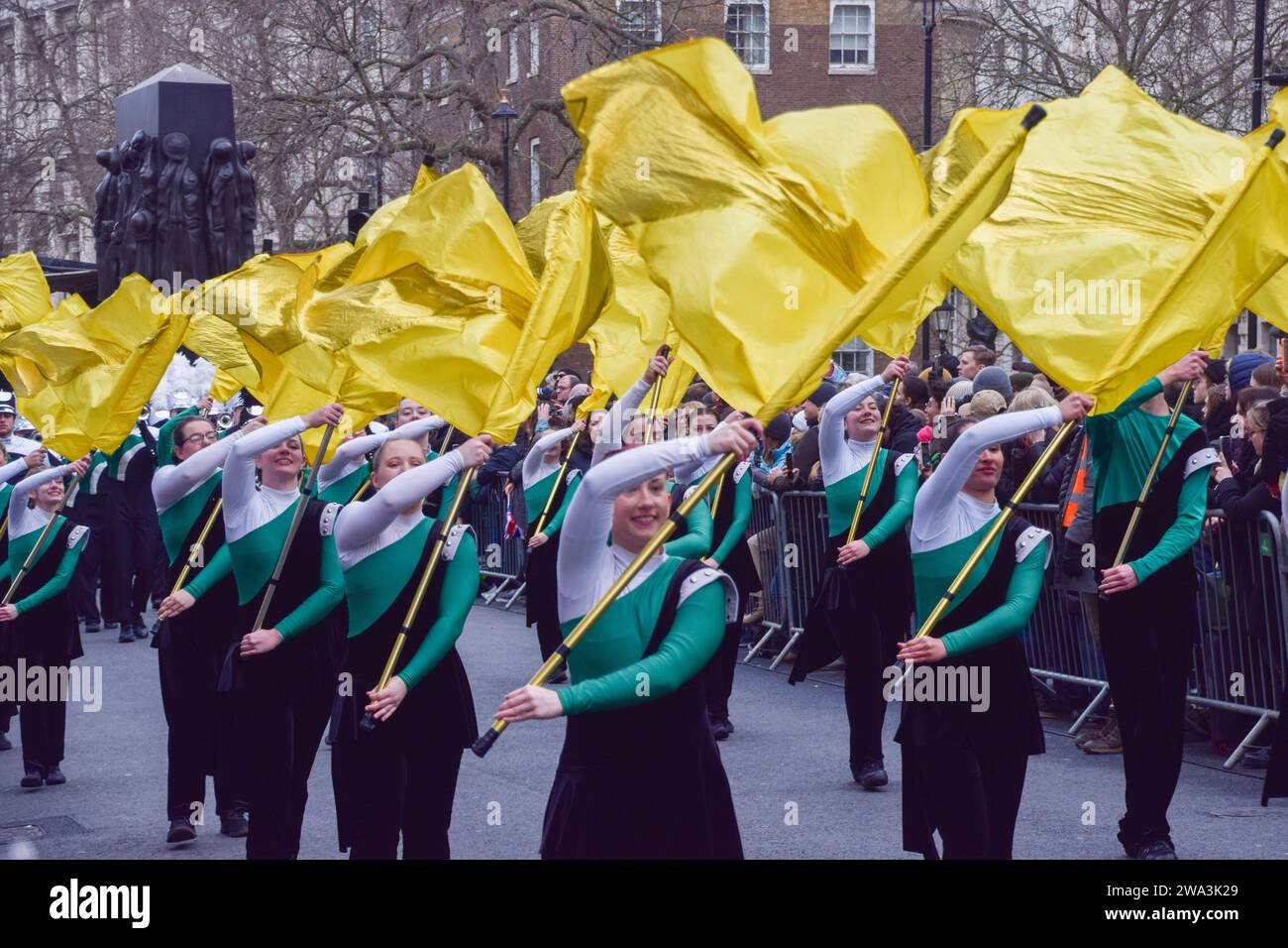 London, UK. 1st January 2024. Participants in London's New Year's Day