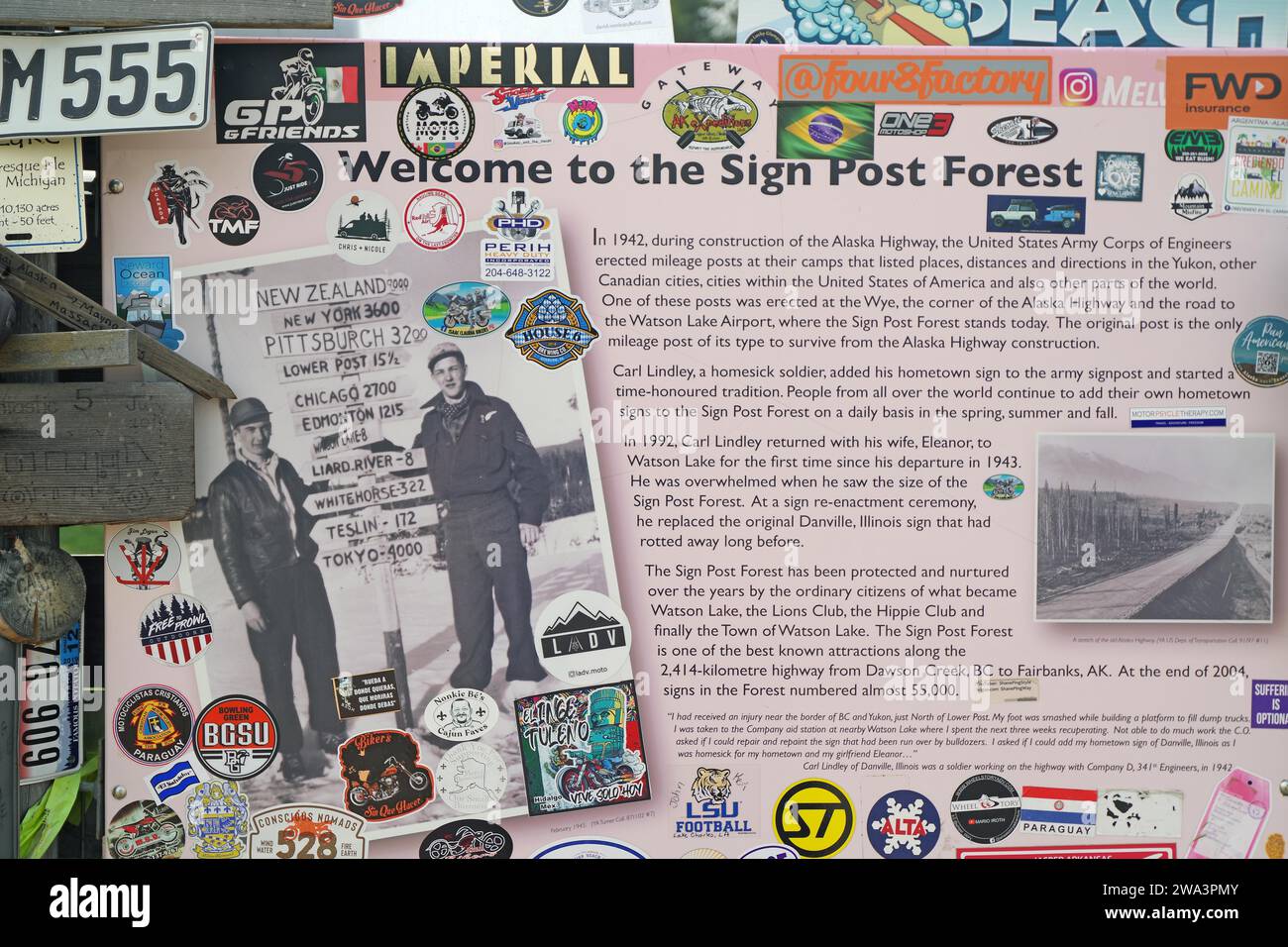 Enlightenment to the signpost forest, Watson Lake, Yukon Territory