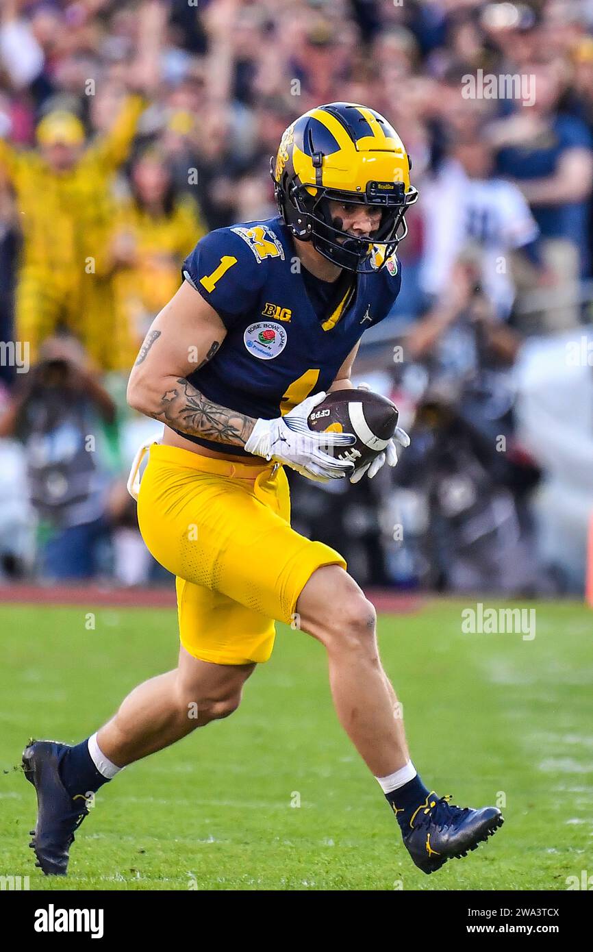 Pasadena, CA. 1st Jan, 2024. Michigan Wolverines wide receiver Roman