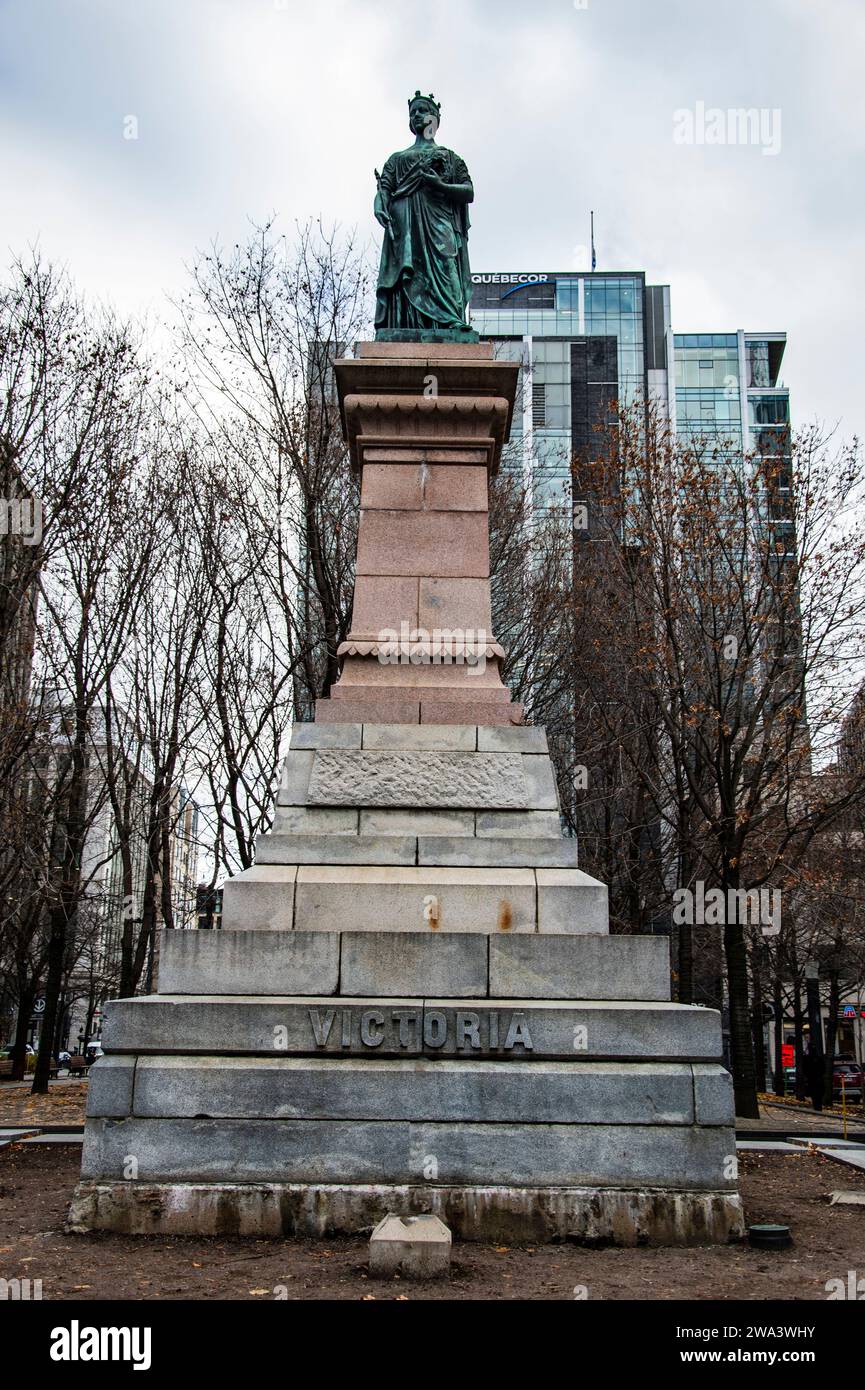 Statue of Queen Victoria at Victoria Square in Montreal, Quebec, Canada