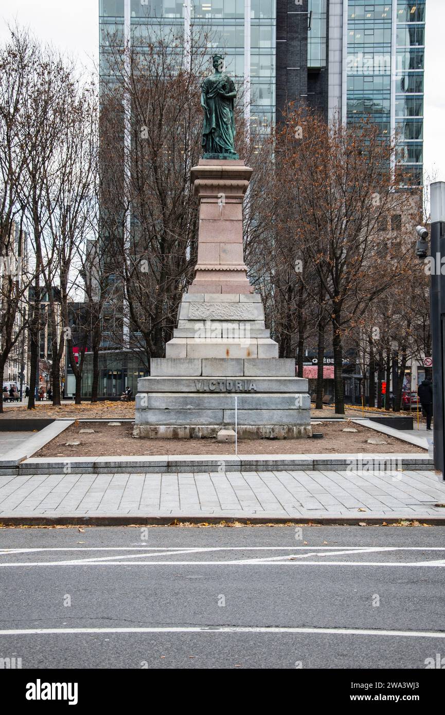 Statue of Queen Victoria at Victoria Square in Montreal, Quebec, Canada