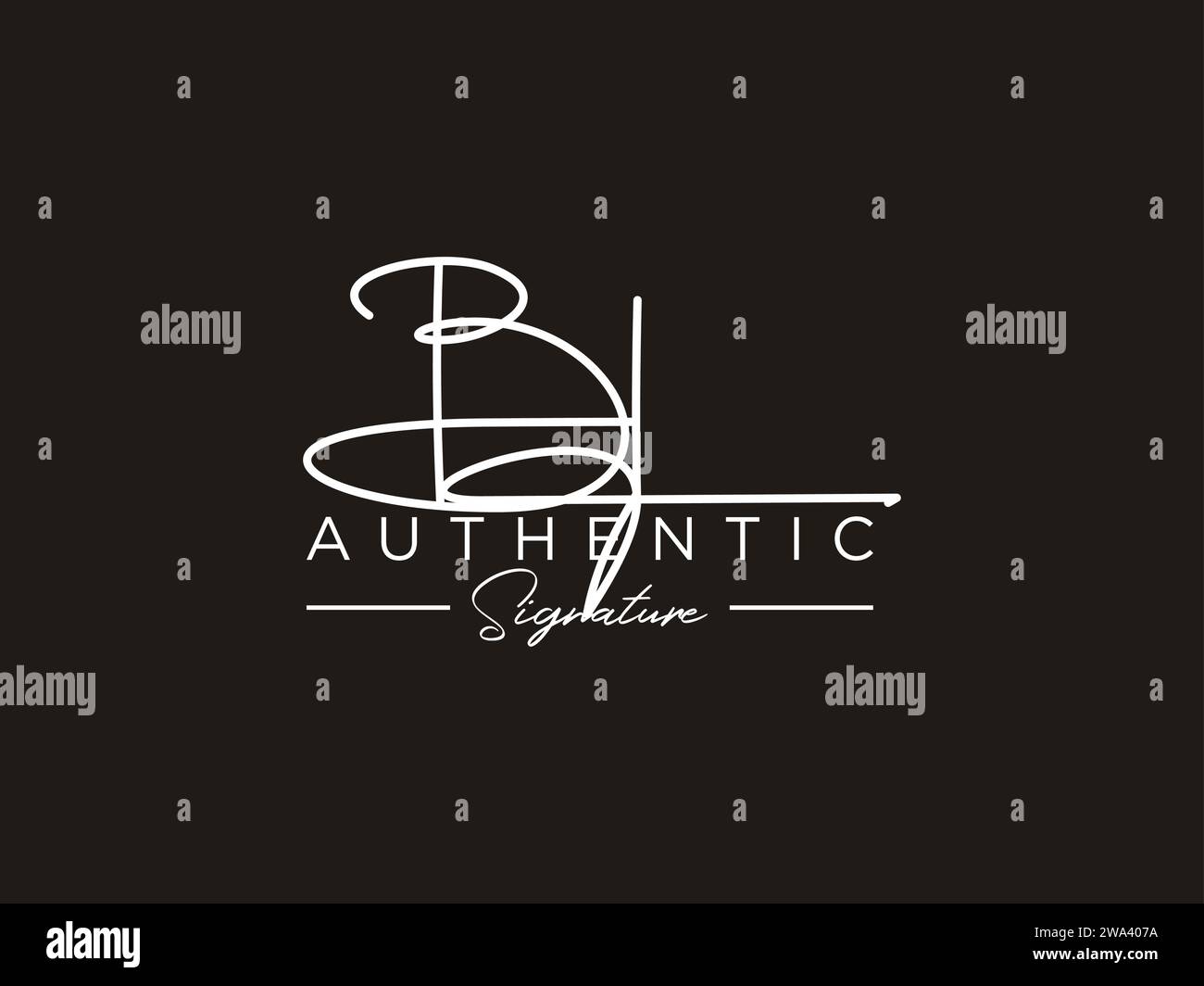 BL Signature Logo Template Vector. Stock Vector