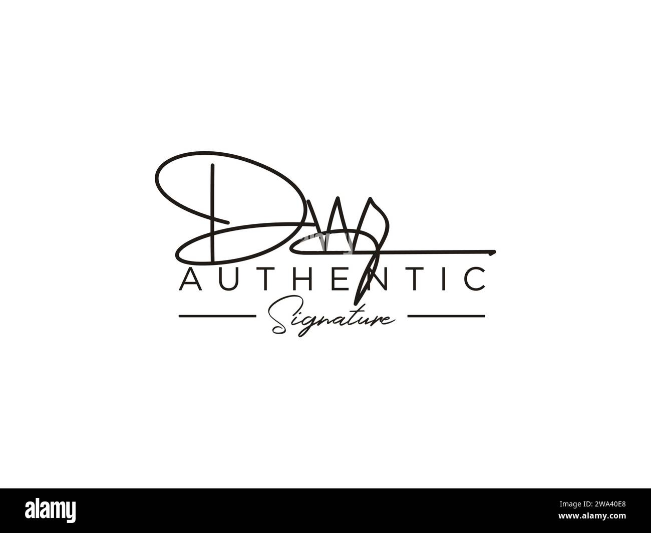 Signatures Using Initials Dw Dw vector hi-res stock photography and images - Alamy