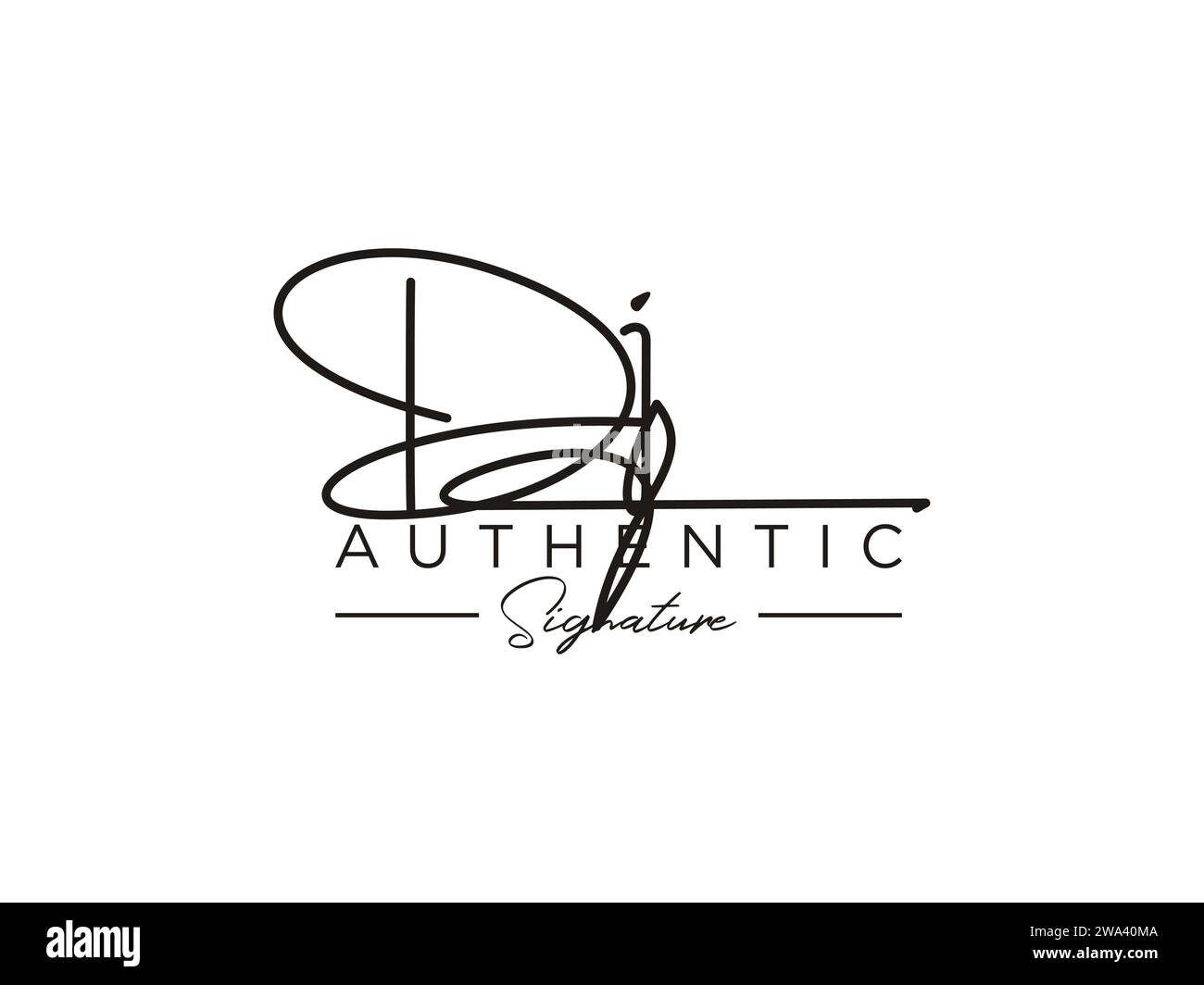 DJ Signature Logo Template Vector. Stock Vector