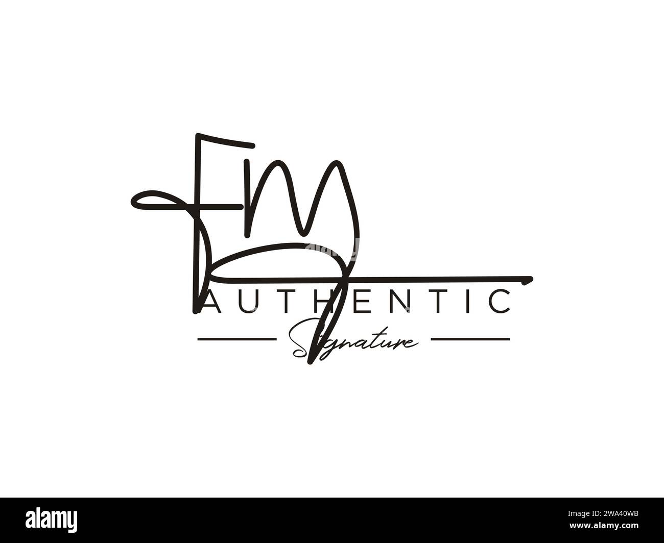 FM Signature Logo Template Vector. Stock Vector