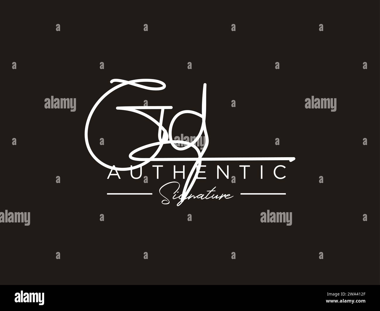 GD Signature Logo Template Vector. Stock Vector
