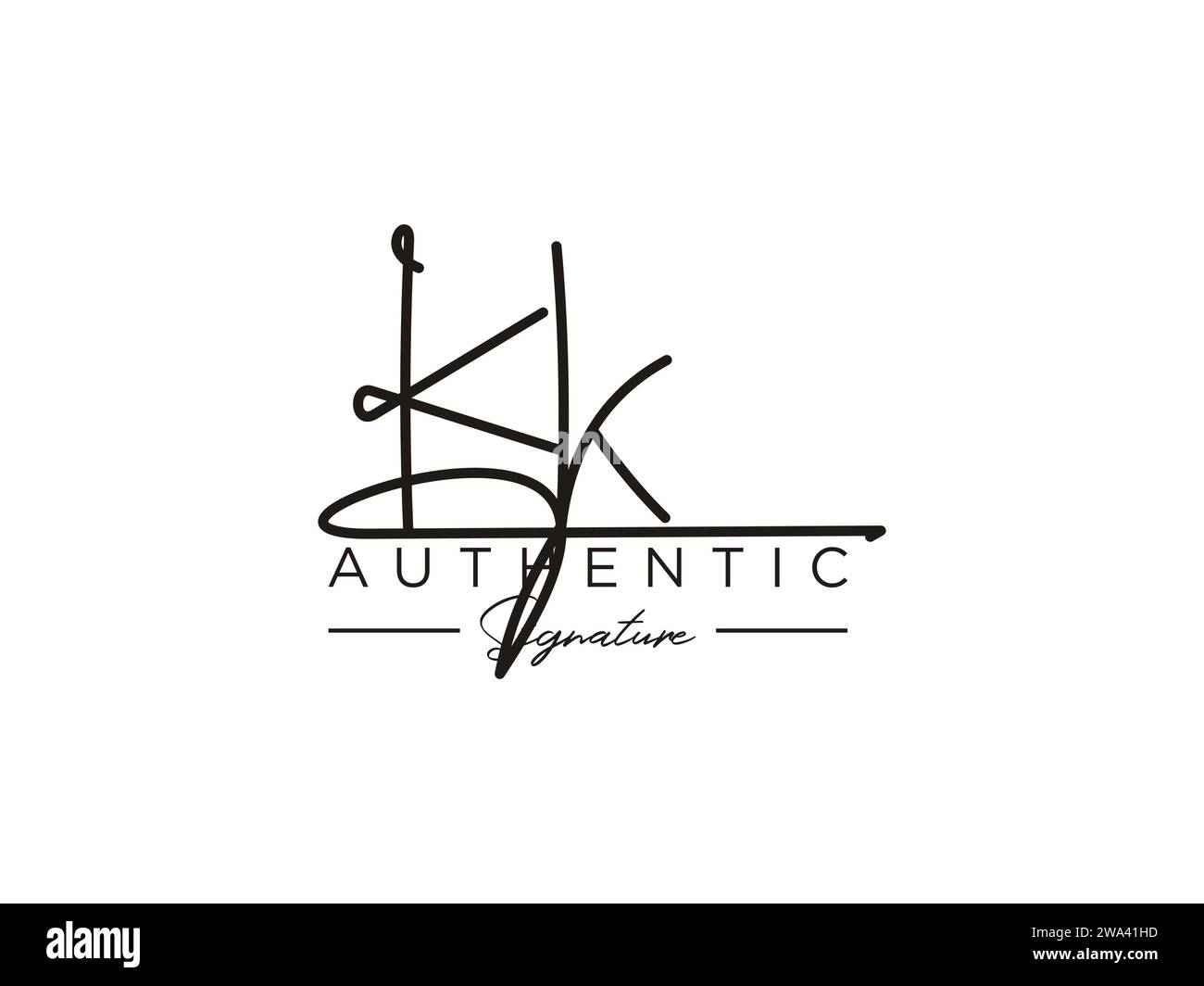 KK Signature Logo Template Vector. Stock Vector