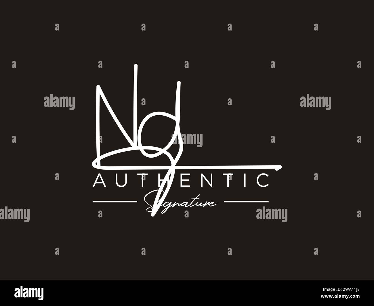 ND Signature Logo Template Vector. Stock Vector