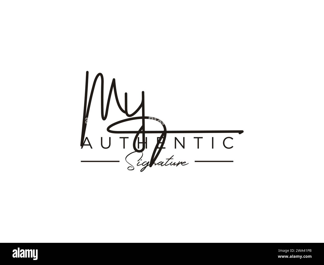 MY Signature Logo Template Vector. Stock Vector