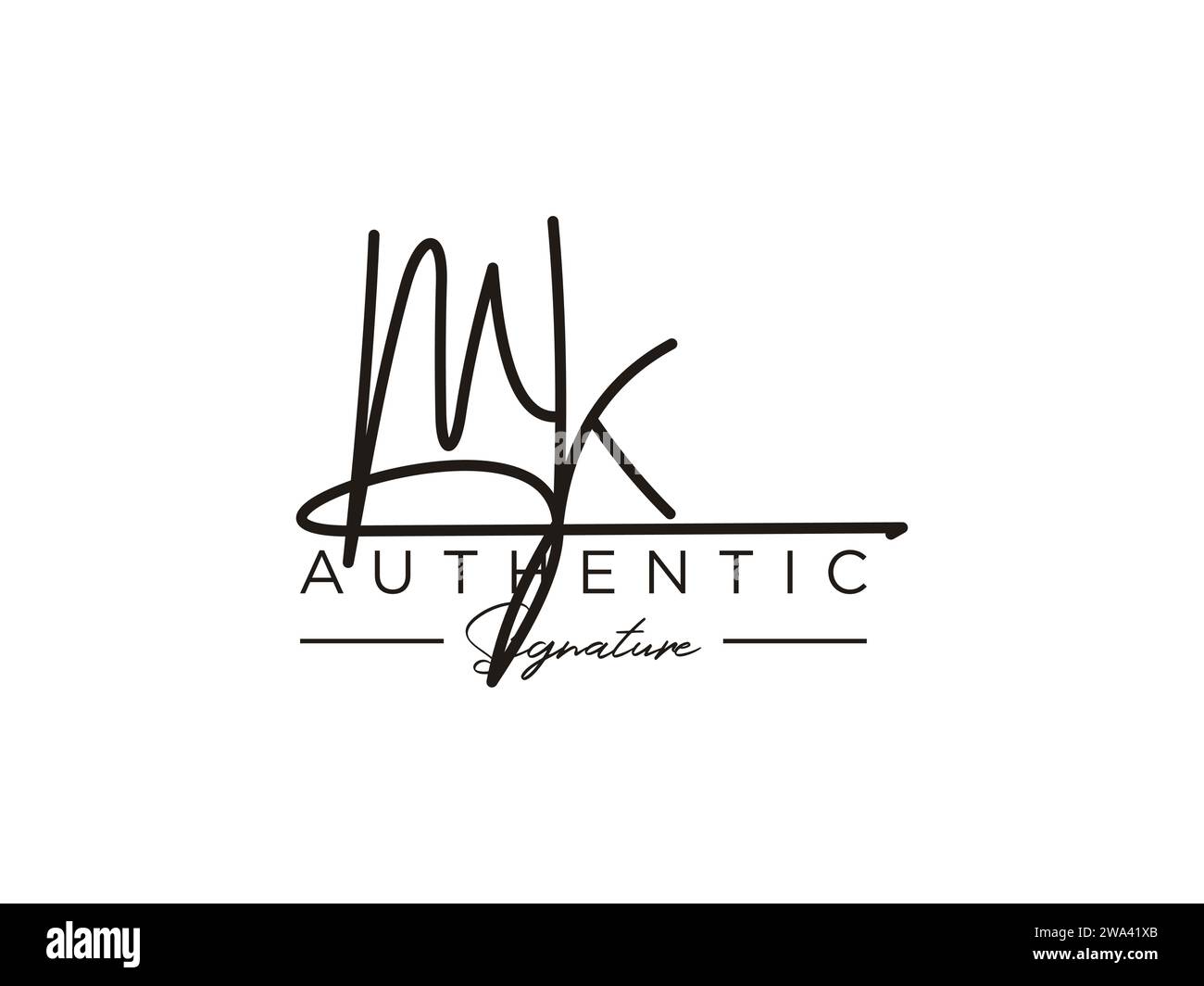 MK Signature Logo Template Vector. Stock Vector