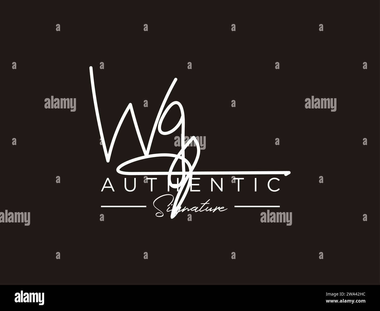 WG Signature Logo Template Vector. Stock Vector