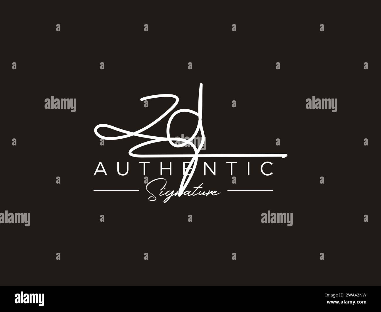 ZD Signature Logo Template Vector. Stock Vector