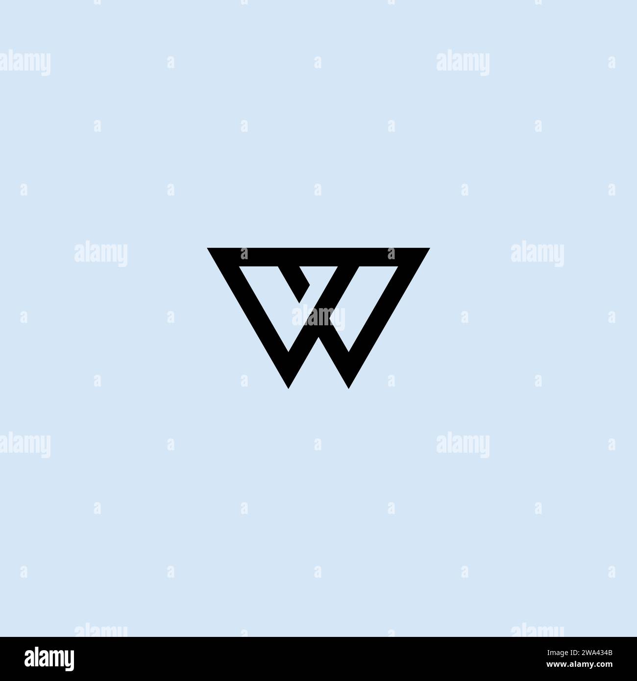 W Logo Strong and Simple Design Stock Vector