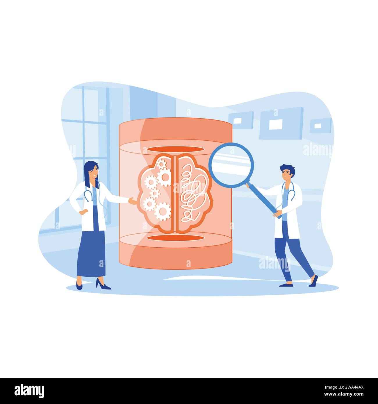 Psychologist online. Human brain and Psychology. Brain tuning metaphor