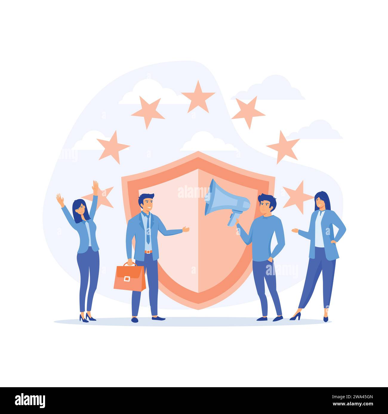 General rules for data protection GDPR, flat vector modern illustration Stock Vector