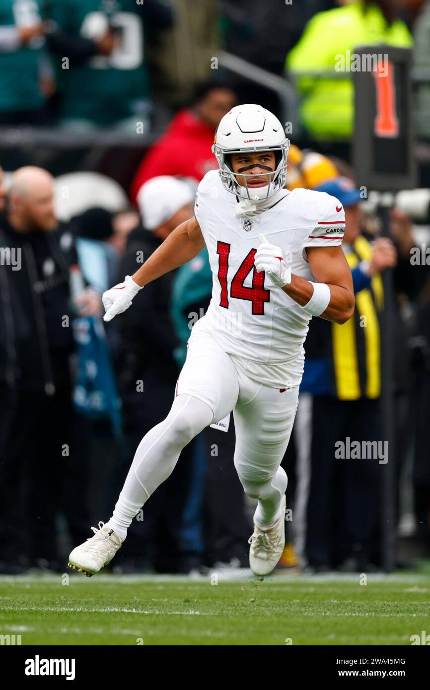 Arizona Cardinals wide receiver Michael Wilson (14) in action against