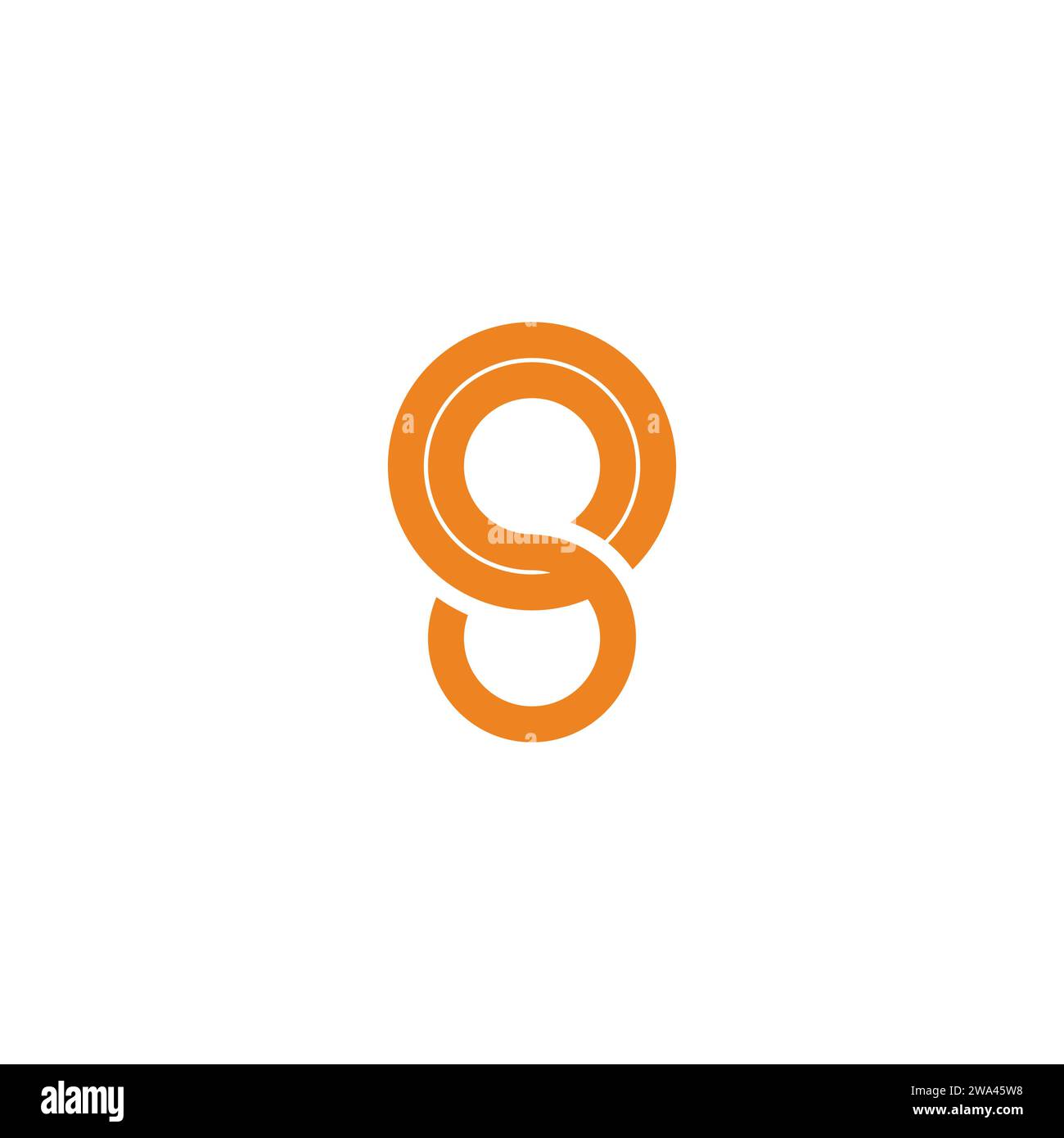 number 80 simple geometric circle line logo vector Stock Vector