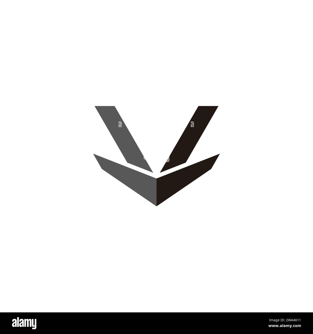 letter vl simple 3d shadow logo vector Stock Vector