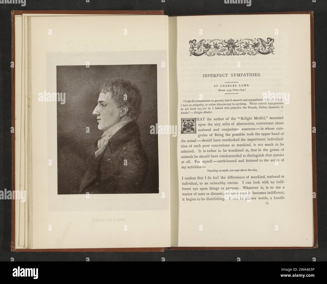 Charles Lamb, anonymous, c. 1876 - in or before 1886 photomechanical print   paper  portrait of a writer Stock Photo
