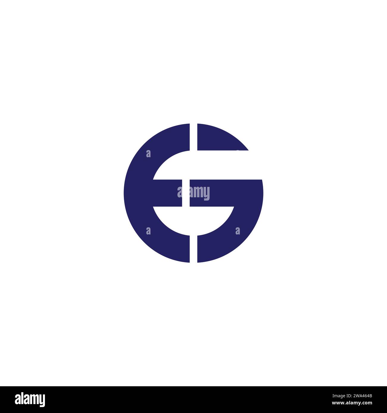 letter eg circle geometric simple logo vector Stock Vector