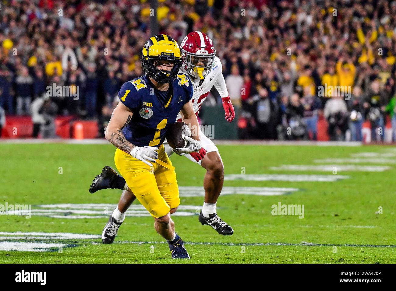 Pasadena, CA. 1st Jan, 2024. Michigan Wolverines wide receiver Roman