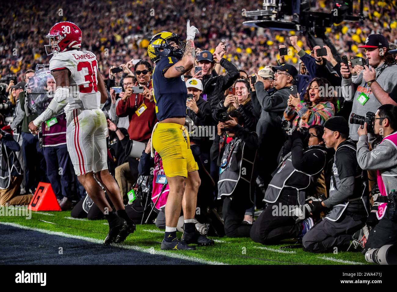 Pasadena, CA. 1st Jan, 2024. Michigan Wolverines wide receiver Roman